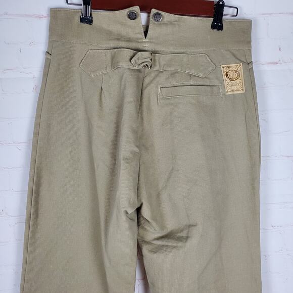 WAH Maker Striped Frontier Pants Mens 30x36 Western Buckle Back Tan Cotton - Picture 5 of 15